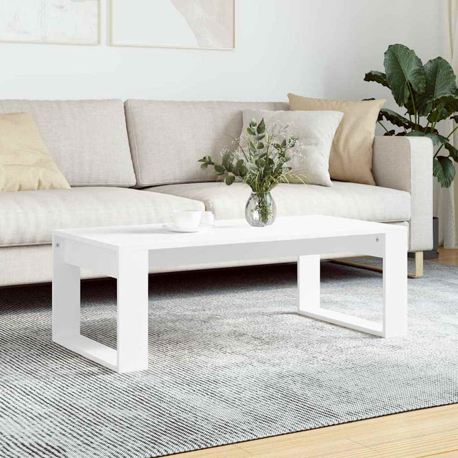 Soffbord vit 102x50x35 cm konstruerat trä