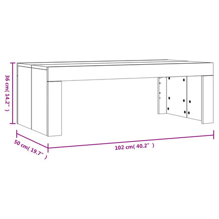 Soffbord rökfärgad ek 102x50x36 cm konstruerat trä