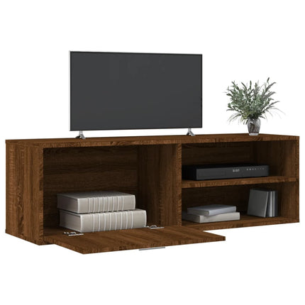 Tv-bänk brun ek 120x34x37 cm konstruerat trä