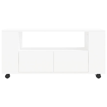 TV-skåp vit 102x34,5x43 cm konstruerat trä
