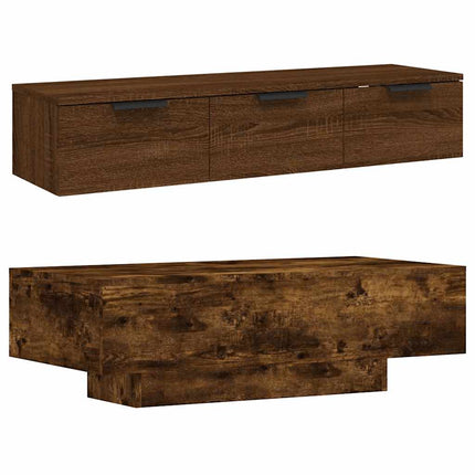 Soffbord rökfärgad ek 100x49,5x31 cm konstruerat trä