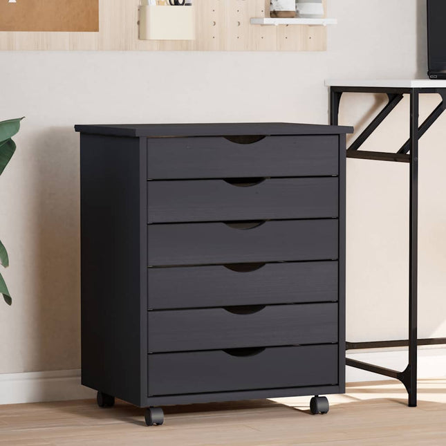 Hurts Med Lådor Och Hjul Moss Massiv Furu