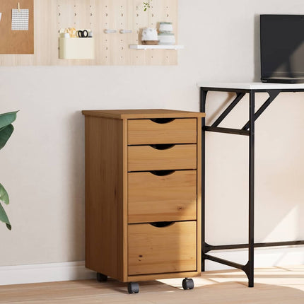 Hurts Med Hjul Moss Honungsbrun Massiv Furu