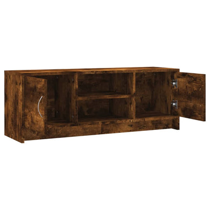 Tv-bänk rökfärgad ek 102x30x37,5 cm konstruerat trä