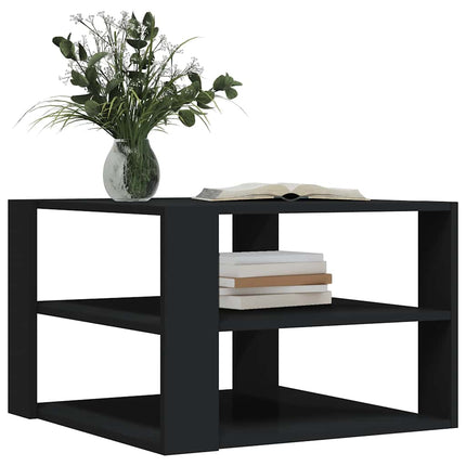 Soffbord svart 58x58x40 cm konstruerat trä