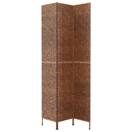 Rumsavdelare 3 paneler brun 122x180 cm vattenhyacint