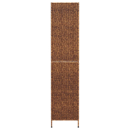 Rumsavdelare 5 paneler brun 205x180 cm vattenhyacint