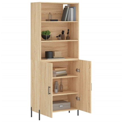 Högskåp sonoma-ek 69,5x34x180 cm konstruerat trä