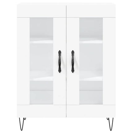Högskåp vit 69,5x34x180 cm konstruerat trä