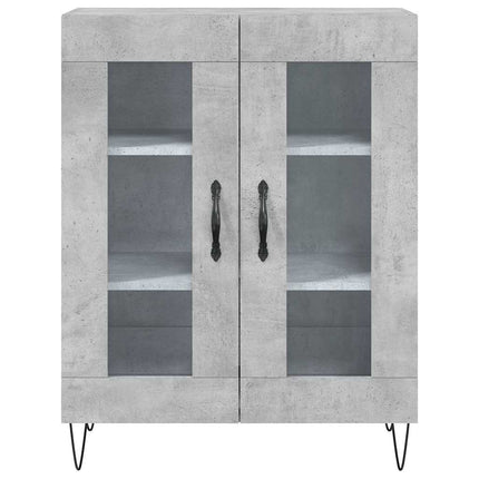 Högskåp betonggrå 69,5x34x180 cm konstruerat trä