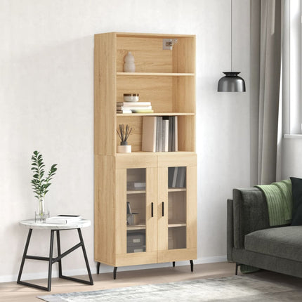 Högskåp sonoma-ek 69,5x34x180 cm konstruerat trä