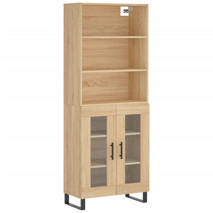 Högskåp sonoma-ek 69,5x34x180 cm konstruerat trä