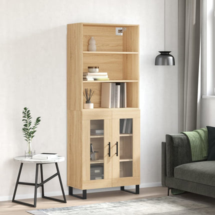 Högskåp sonoma-ek 69,5x34x180 cm konstruerat trä