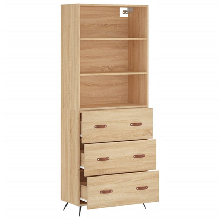 Högskåp sonoma-ek 69,5x34x180 cm konstruerat trä