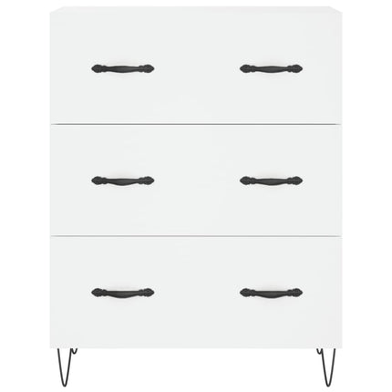 Högskåp vit 69,5x34x180 cm konstruerat trä