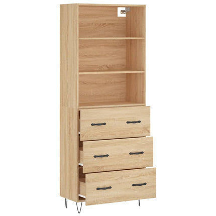 Högskåp sonoma-ek 69,5x34x180 cm konstruerat trä