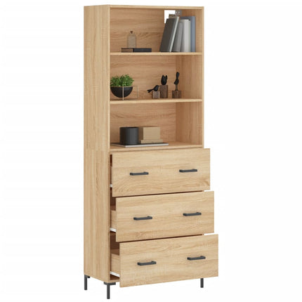 Högskåp sonoma-ek 69,5x34x180 cm konstruerat trä