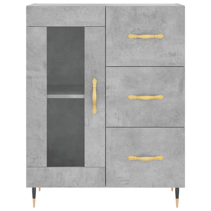 Högskåp betonggrå 69,5x34x180 cm konstruerat trä