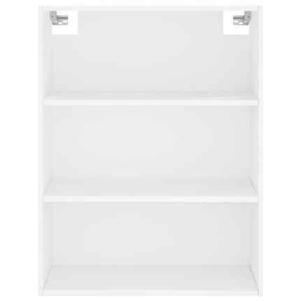 Högskåp vit 69,5x34x180 cm konstruerat trä
