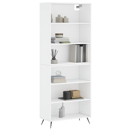 Högskåp vit 69,5x32,5x180 cm konstruerat trä