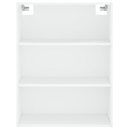 Högskåp vit 69,5x34x180 cm konstruerat trä
