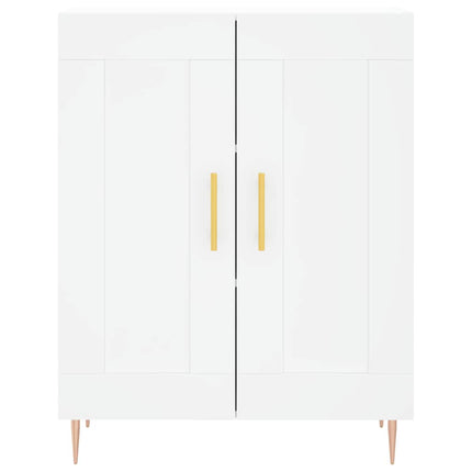 Högskåp vit 69,5x34x180 cm konstruerat trä
