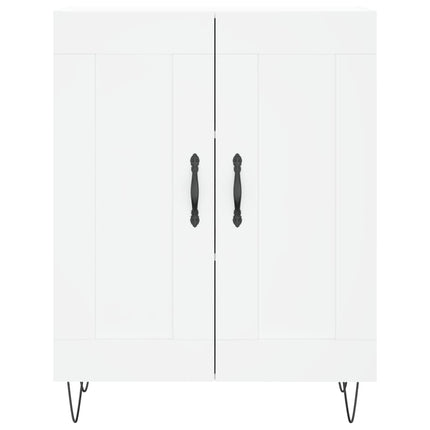 Högskåp vit 69,5x34x180 cm konstruerat trä
