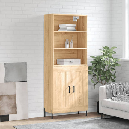 Högskåp sonoma-ek 69,5x34x180 cm konstruerat trä