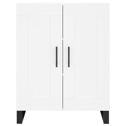 Högskåp vit 69,5x34x180 cm konstruerat trä