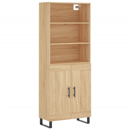 Högskåp sonoma-ek 69,5x34x180 cm konstruerat trä