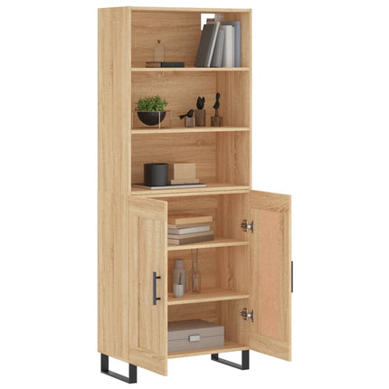 Högskåp sonoma-ek 69,5x34x180 cm konstruerat trä