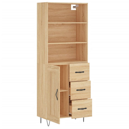 Högskåp sonoma-ek 69,5x34x180 cm konstruerat trä