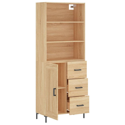 Högskåp sonoma-ek 69,5x34x180 cm konstruerat trä
