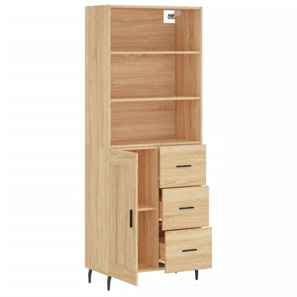 Högskåp sonoma-ek 69,5x34x180 cm konstruerat trä