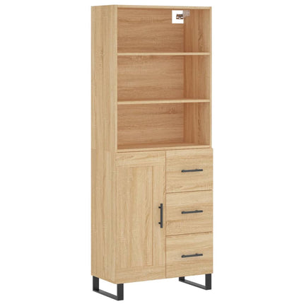 Högskåp sonoma-ek 69,5x34x180 cm konstruerat trä