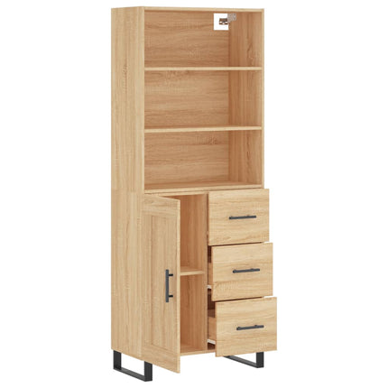 Högskåp sonoma-ek 69,5x34x180 cm konstruerat trä