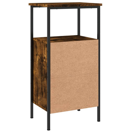 Sängbord 2 st rökfärgad ek 41x31x80 cm konstruerat trä