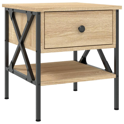 Sängbord 2 st sonoma-ek 40x42x45 cm konstruerat trä