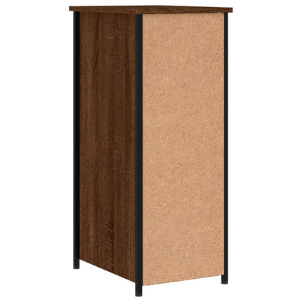 Sängbord 2 st brun ek 32x42x80 cm konstruerat trä