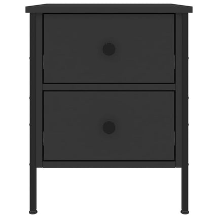 Sängbord 2 st svart 40x42x50 cm konstruerat trä