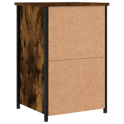 Sängbord 2 st rökfärgad ek 40x36x60 cm konstruerat trä