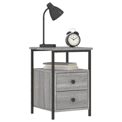 Sängbord grå sonoma 34x35,5x50 cm konstruerat trä