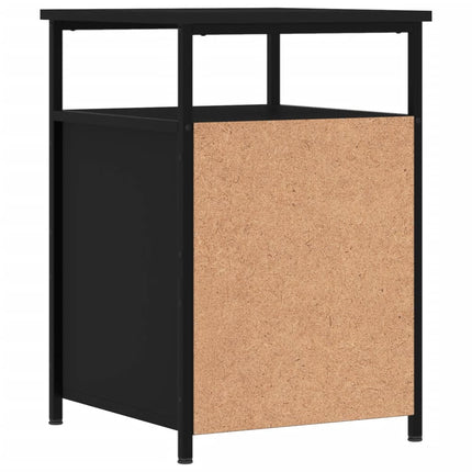 Sängbord 2 st svart 40x42x60 cm konstruerat trä