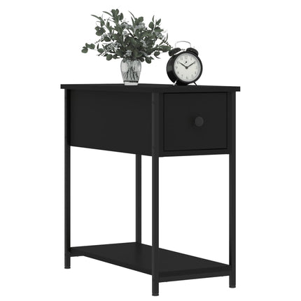 Sängbord svart 30x60x60 cm konstruerat trä