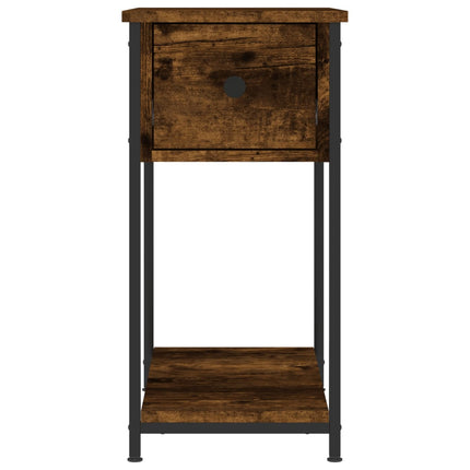 Sängbord 2 st rökfärgad ek 30x60x60 cm konstruerat trä