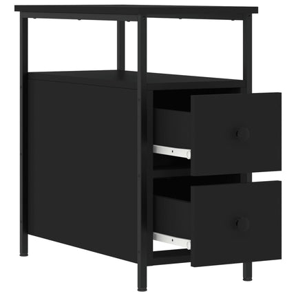 Sängbord svart 30x60x60 cm konstruerat trä