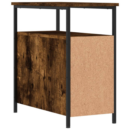 Sängbord 2 st rökfärgad ek 30x60x60 cm konstruerat trä