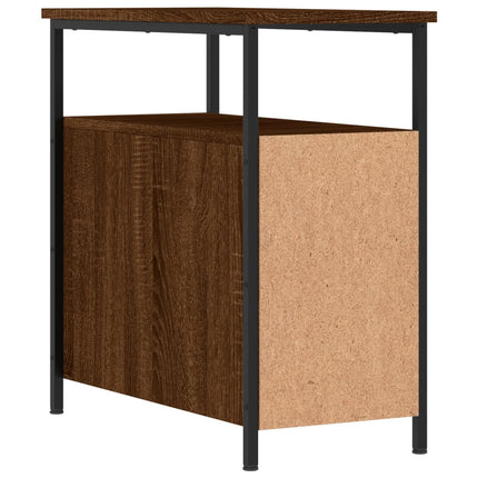 Sängbord 2 st brun ek 30x60x60 cm konstruerat trä
