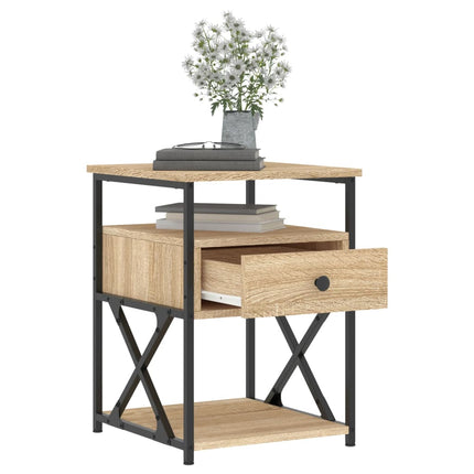 Sängbord sonoma-ek 40x42x55 cm konstruerat trä