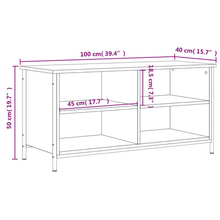 Tv-bänk sonoma-ek 100x40x50 cm konstruerat trä